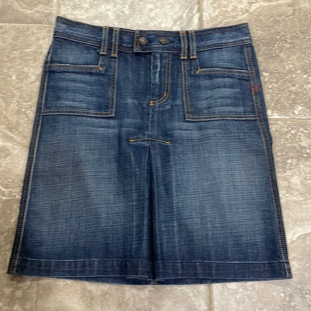 7 For All Mankind by Jerome Dahan Womens‎ Denim Blue Jean Skirt - Size 28
